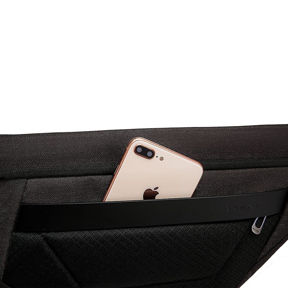 Geanta crossbody, unisex, din poliester, rezistenta la stropi, inel retractabil pentru chei, BANGE BG7502