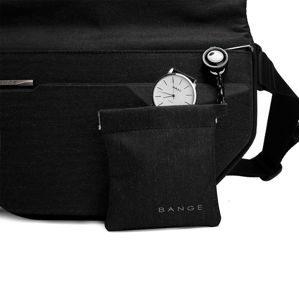 Geanta crossbody, unisex, din poliester, rezistenta la stropi, inel retractabil pentru chei, BANGE BG7502