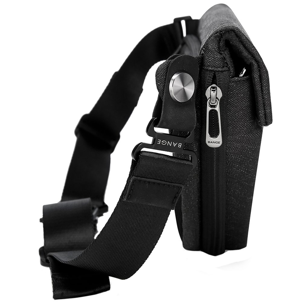 Geanta crossbody, unisex, din poliester, rezistenta la stropi, inel retractabil pentru chei, BANGE BG7502
