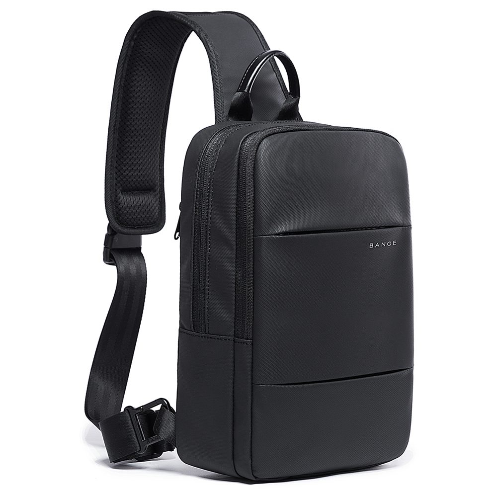 Rucsac crossbody unisex universal, slim si modern, cu port USB, din poliester este rezistent la stropi, BANGE BG77107