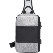 Rucsac crossbody unisex universal, slim si modern, cu port USB, din poliester este rezistent la stropi, BANGE BG77107