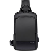 Geanta crossbody, tip rucsac unisex, din poliester rezistent la stropi, buzunar ascus Antifurt, cu Port USB, BANGE BG77112