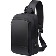 Geanta crossbody, tip rucsac unisex, din poliester rezistent la stropi, buzunar ascus Antifurt, cu Port USB, BANGE BG77112
