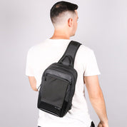 Geanta crossbody, tip rucsac unisex, din poliester rezistent la stropi, buzunar ascus Antifurt, cu Port USB, BANGE BG77112