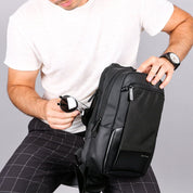 Geanta crossbody, tip rucsac unisex, din poliester rezistent la stropi, buzunar ascus Antifurt, cu Port USB, BANGE BG77112