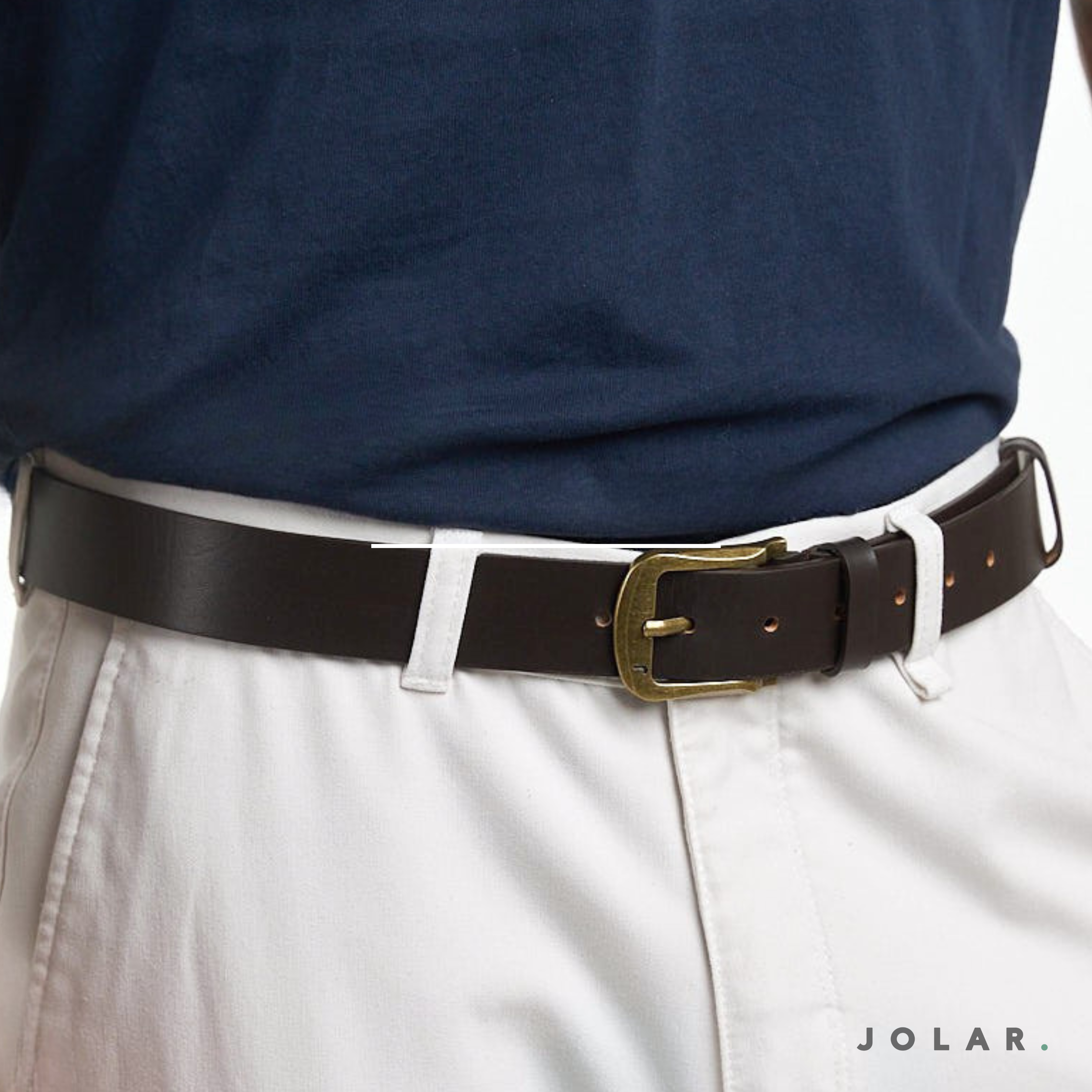 Curea Bărbați Piele Naturală JOLAR, 3.3 cm, Stil Clasic