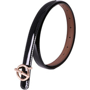 Curea dama, ROCS, piele naturala cu aspect lacuit, model subtire BZ-28