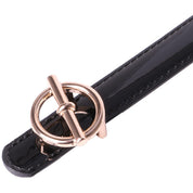 Curea dama, ROCS, piele naturala cu aspect lacuit, model subtire BZ-28