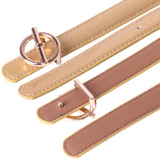 Curea dama, ROCS, piele naturala cu aspect lacuit, model subtire BZ-28