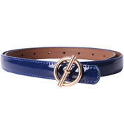 Curea dama, ROCS, piele naturala cu aspect lacuit, model subtire BZ-28