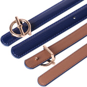 Curea dama, ROCS, piele naturala cu aspect lacuit, model subtire BZ-28