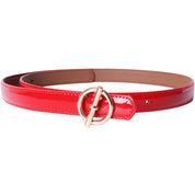 Curea dama, ROCS, piele naturala cu aspect lacuit, model subtire BZ-28