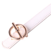 Curea dama, ROCS, piele naturala cu aspect lacuit, model subtire BZ-28
