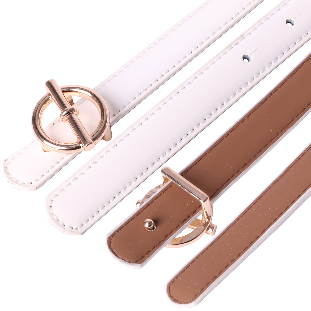Curea dama, ROCS, piele naturala cu aspect lacuit, model subtire BZ-28