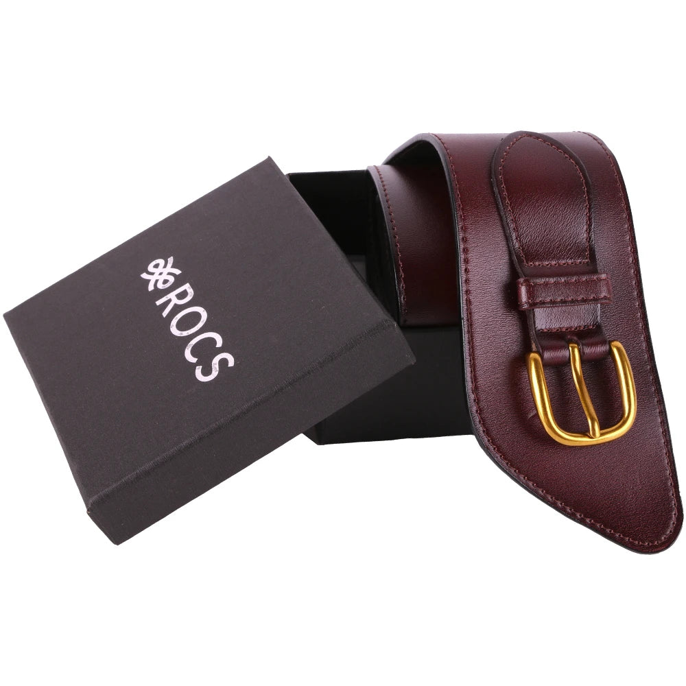 Curea dama, de tip brau, piele naturala, catarama clasica, ROCS, BZ-42