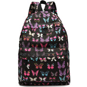 Rucsac casual pentru adolescenti, cu print fluturi, Miss Lulu E1401B