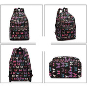 Rucsac casual pentru adolescenti, cu print fluturi, Miss Lulu E1401B