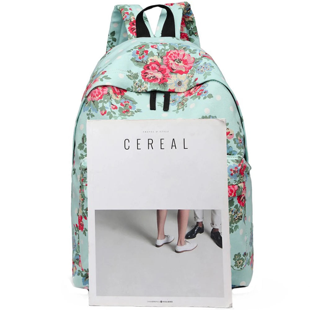 Rucsac casual pentru dama, cu print flori, Miss Lulu E1401F