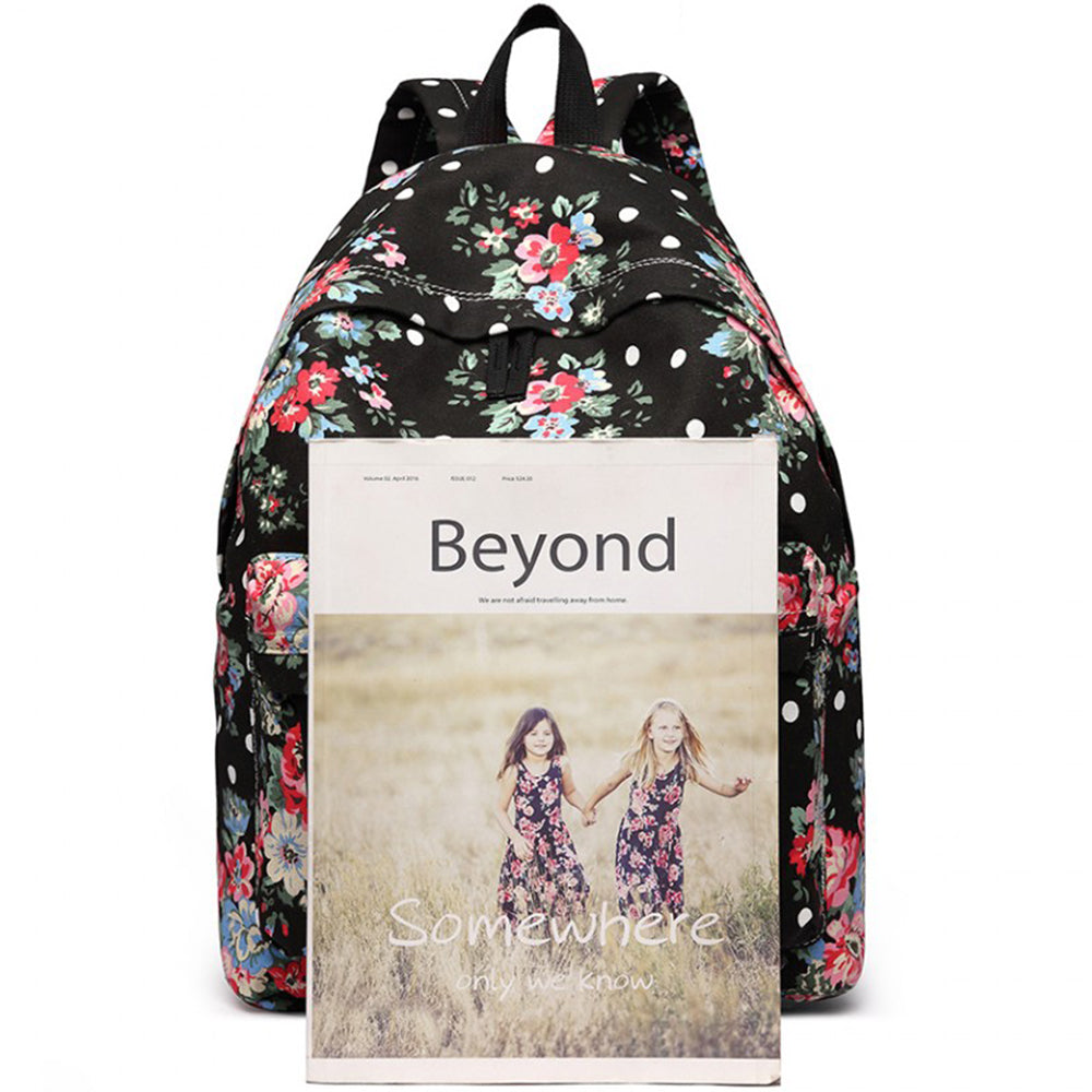 Rucsac casual pentru dama, cu print flori, Miss Lulu E1401F