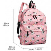 Rucsac casual pentru fete, cu imprimeu unicorn, Miss Lulu E1401UN