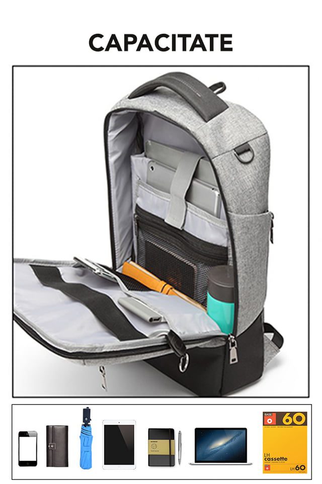Rucsac smart casual, Kono cu port USB si AUX, E6869