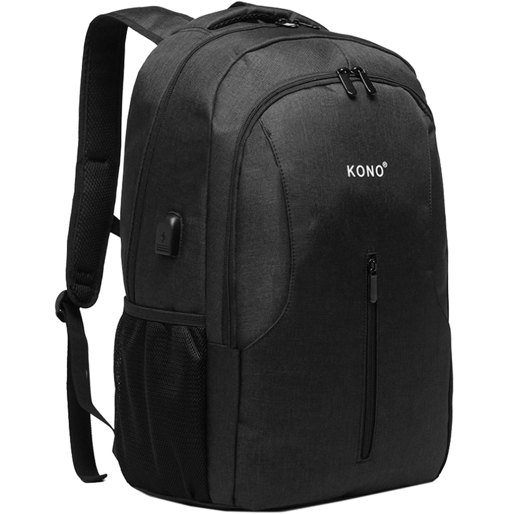 Rucsac smart casual unisex, din poliester cu port USB si fixare de valiza, KONO E6904