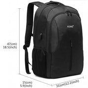 Rucsac smart casual unisex, din poliester cu port USB si fixare de valiza, KONO E6904