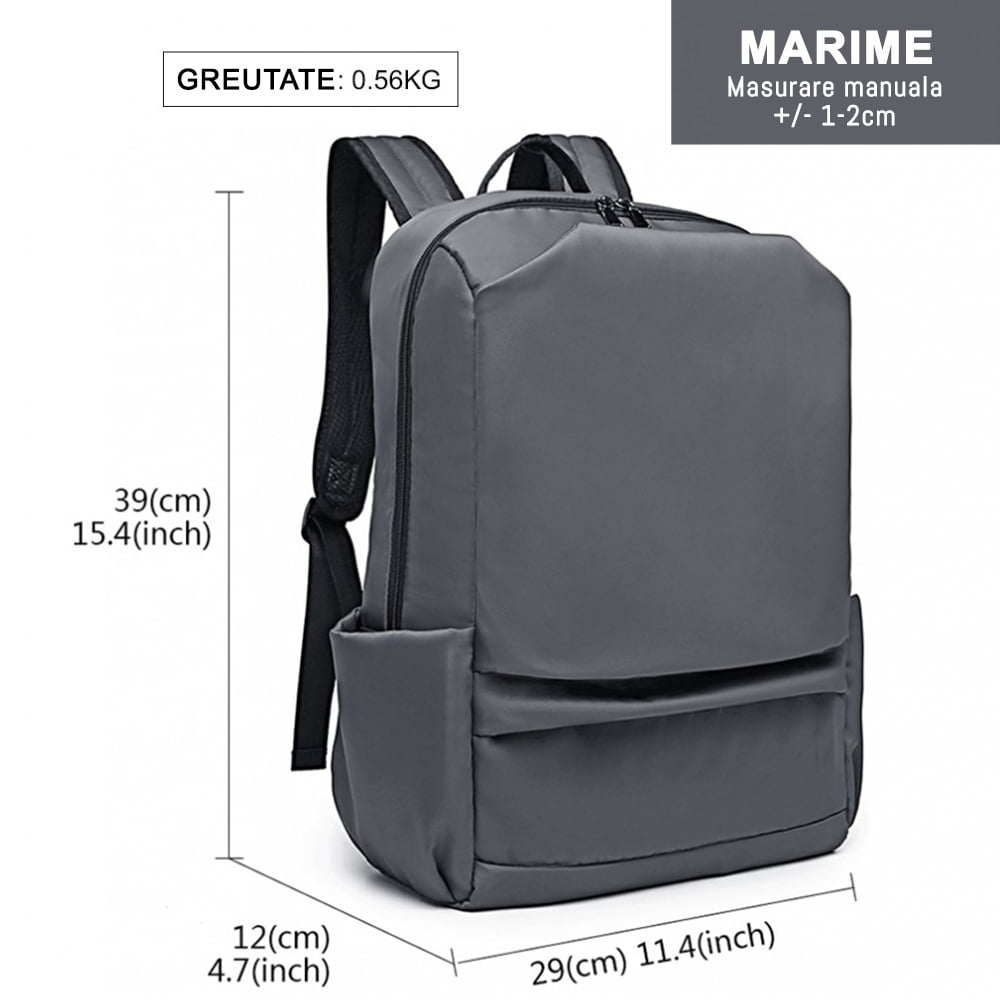 Rucsac smart casual unisex, cu port USB si AUX, din nylon rezistent la stropi, KONO E6913