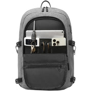 Rucsac casual unisex multi-compartimentat, rezistent la apa cu port USB, KONO EM2347