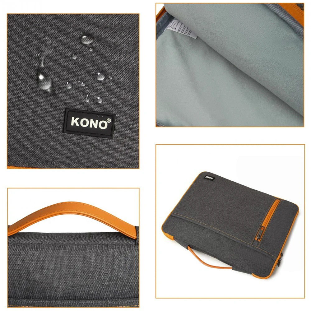 Geanta laptop, compatibilitate 13.3 inch, din panza, interior moale, KONO EQ2029