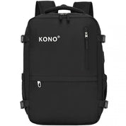 Rucsac unisex casual pentru calatorii cu borseta detasabila, din poliester este rezistetn la stropi, cu port USB TYPE-C, se fizeaza de valiza, KONO EQ2406