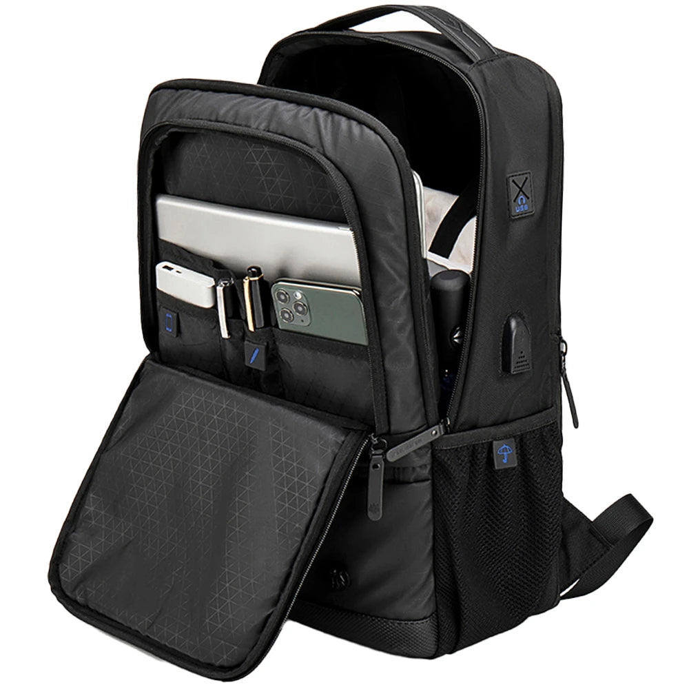 Rucsac laptop, extensibil, port USB si rezistent la stropi, Golden Wolf GB00402