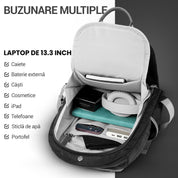 Rucsac elegant de dama, JOLAR. rezistent la apa, multifunctional, ideal pentru birou, calatorii, activitati zilnice, compartiment laptop 13.3", design ergonomic, buzunare ascunse si curele ajustabile, fixare de valiza, GP023116