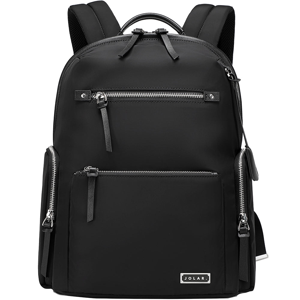 Rucsac Damă Elegant JOLAR, Laptop 13.3", Antifurt, Negru/Alb