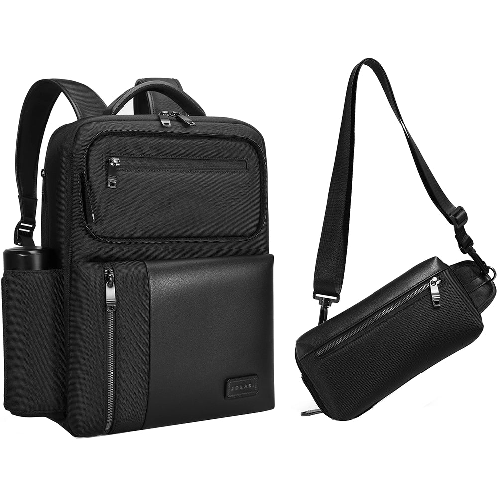 Rucsac unisex smart pentru laptop 15.6", din poliester rezistent la apa, cu borseta detasabila 2 in 1, cu port USB &amp; TYPE-C, rezistent la apa, JOLAR. GP023142