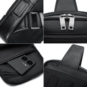 Geanta crossbody pentru barbati, cu port USB & TYPE-C, din piele naturala este rezistenta la apa si zgirieturi, JOLAR. GP023166