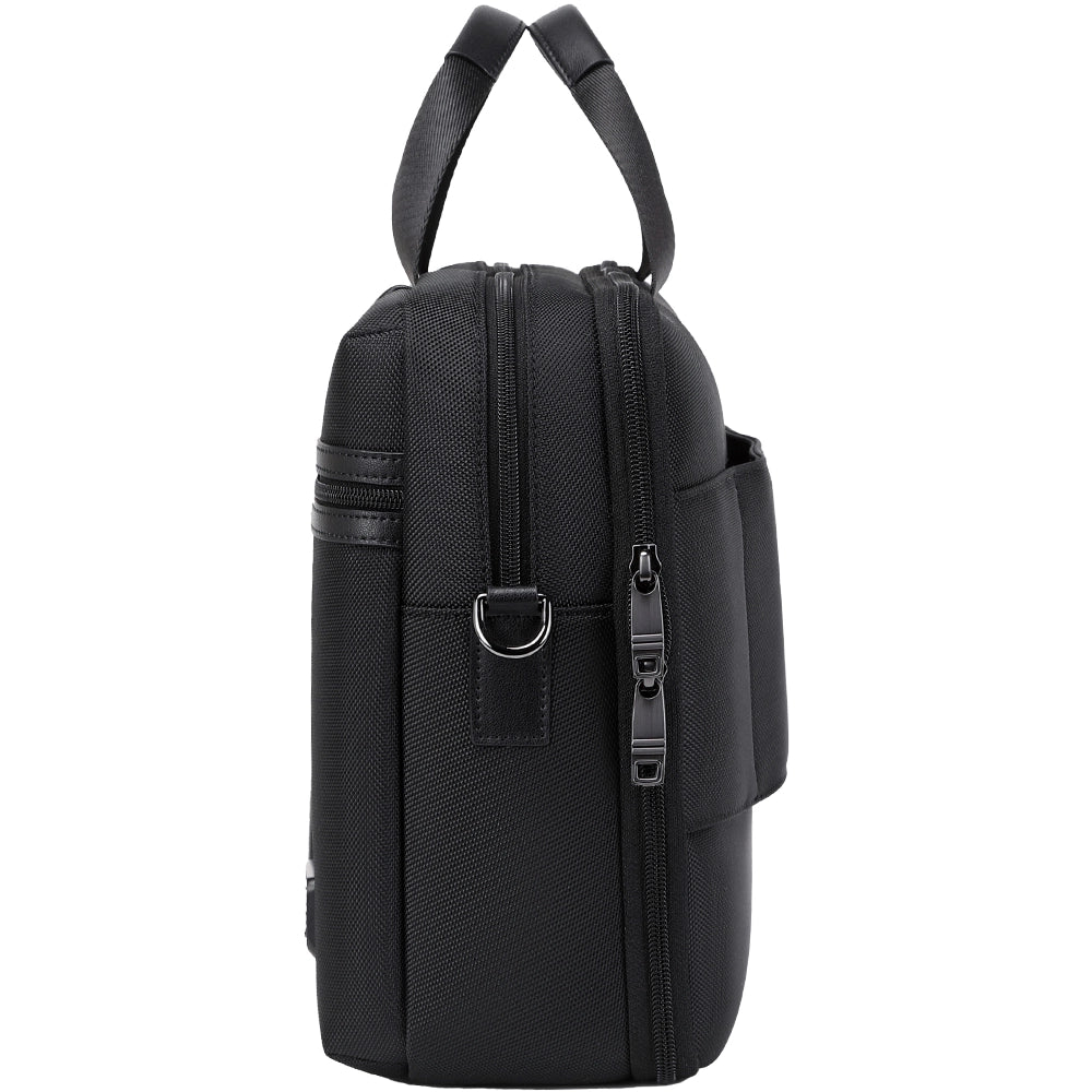 Geanta multifunctionala pentru laptop, unisex, rezistenta la apa din nylon cu elemente de piele, JOLAR. GP02398