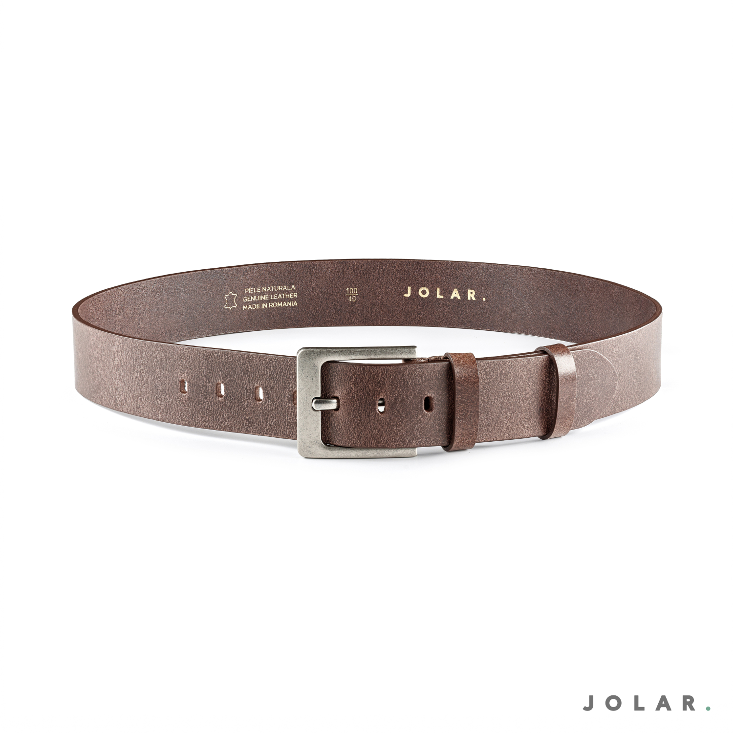 Curea Bărbați Piele Naturală JOLAR, Cataramă Clasică Antichizată, 4,5 cm