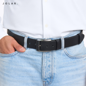Curea Bărbați Piele Naturală JOLAR, Cataramă Clasică Dreaptă, 4 cm