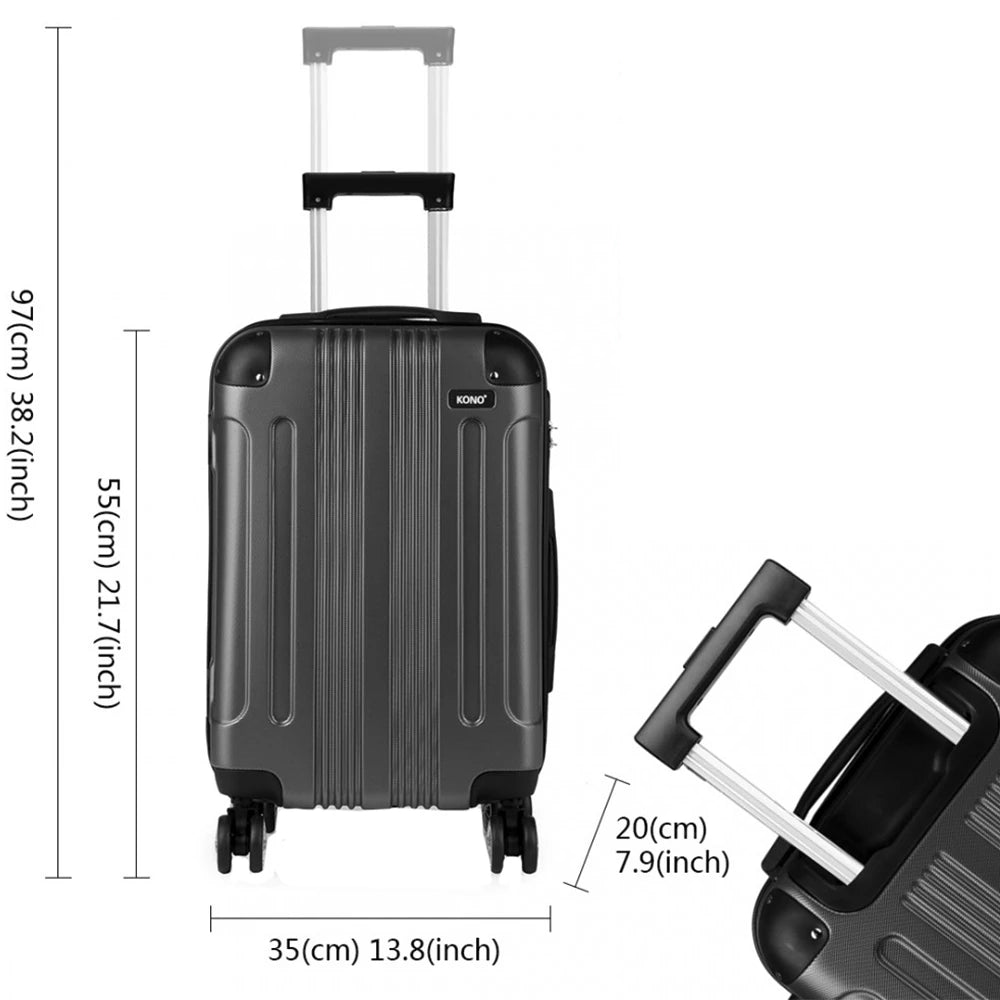 Valiza Hardshell, set 3, 19-24-28 inch, lacat TSA, KONO K1777L