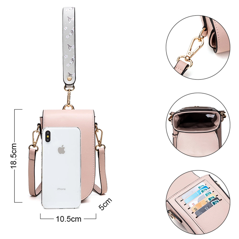 Geanta mini crossbody pentru telefon, eleganta din piele PU, PRETTYZYS L060