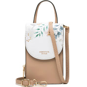 Geanta mini crossbody pentru telefon, print flori, eleganta din piele PU, PRETTYZYS L104