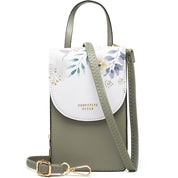 Geanta mini crossbody pentru telefon, print flori, eleganta din piele PU, PRETTYZYS L104