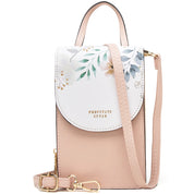 Geanta mini crossbody pentru telefon, print flori, eleganta din piele PU, PRETTYZYS L104