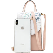 Geanta mini crossbody pentru telefon, print flori, eleganta din piele PU, PRETTYZYS L104