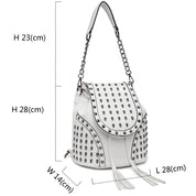 Rucsac pentru dama, casual aspect de geanta, piele ecologica, SKULL, Miss Lulu L1414