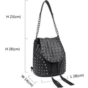 Rucsac pentru dama, casual aspect de geanta, piele ecologica, SKULL, Miss Lulu L1414