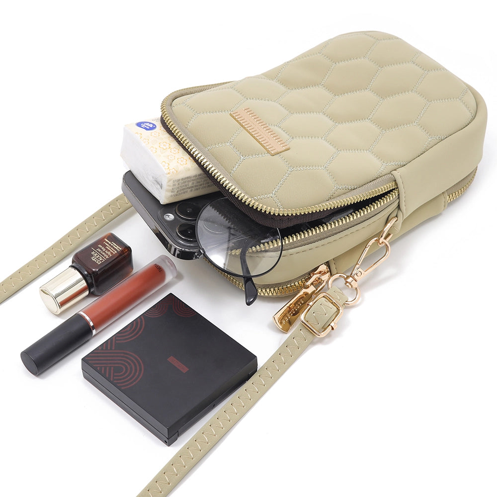 Geanta mini crossbody pentru telefon, eleganta din piele PU, PRETTYZYS L4-224