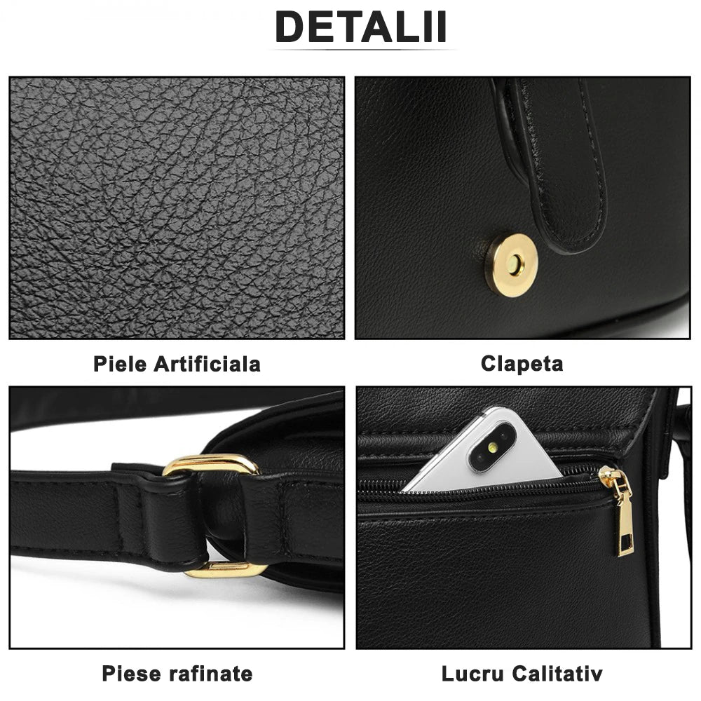Geanta dama, de umar, piele ecologica, rezistenta la stropi Miss Lulu LB2003