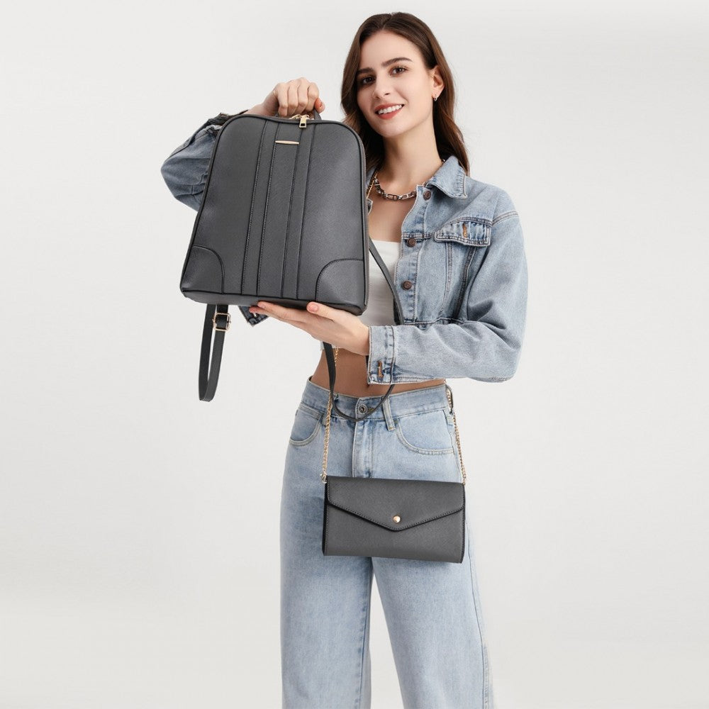 Rucsac dama, set 3 articole, din piele ecologica, rezistent la apa Miss Lulu LD2249